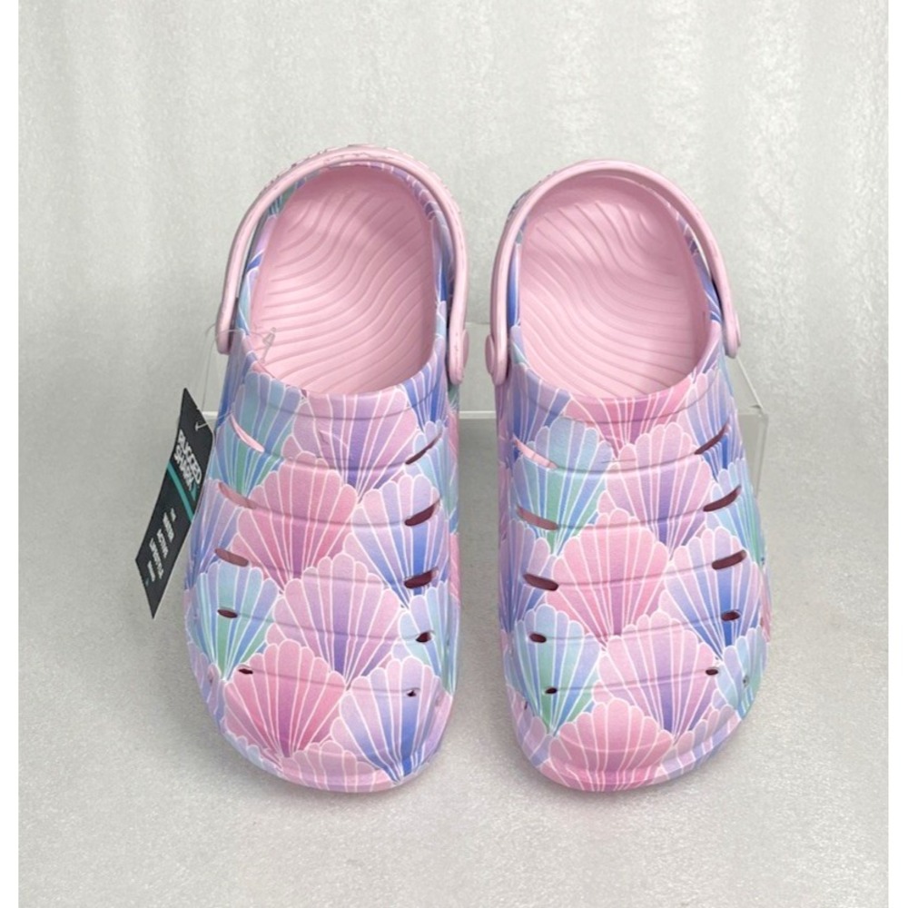Rugged Shark Eva Shell Print Pink Clogs Slip on Sandals Girls Size 1 NEW - Picture 12 of 16